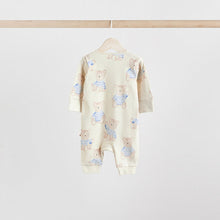 Load image into Gallery viewer, Blue 3 Pack Baby Sleepsuits (0-18mth)