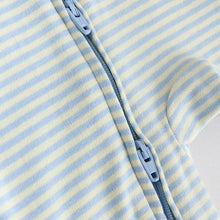 Load image into Gallery viewer, Blue 3 Pack Baby Sleepsuits (0-18mth)