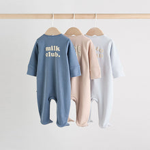 Load image into Gallery viewer, Blue Milk Club Baby Sleepsuits 3 Pack (3mths-2yrs)