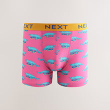 Load image into Gallery viewer, Bright Purple/Pink/Blue/Navy Fun Animals 4 pack Trunks Boxers
