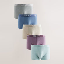 Load image into Gallery viewer, Blue/Neutral Hipster Trunks 5 Pack