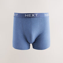 Load image into Gallery viewer, Blue/Grey Marls 8 pack Cotton Rich Trunk Boxers