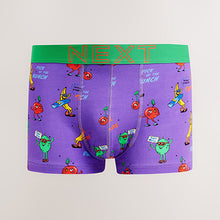 Load image into Gallery viewer, Bright Blue/Green Fruit Print Hipsters Boxers 4 Pack