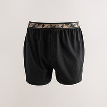 Load image into Gallery viewer, Black Metallic Waistband 5 Pack Loose Boxers