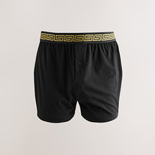 Load image into Gallery viewer, Black Metallic Waistband 5 Pack Loose Boxers