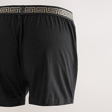 Load image into Gallery viewer, Black Metallic Waistband 5 Pack Loose Boxers