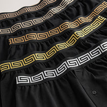 Load image into Gallery viewer, Black Metallic Waistband 5 Pack Loose Boxers