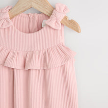 Load image into Gallery viewer, Pink Baby Long Leg Romper (0mths-18MTH)