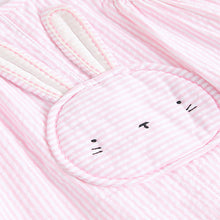 Load image into Gallery viewer, Pink Bunny Face Short Sleeve 100% Cotton Bodysuit And Leg
