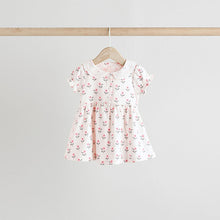 Load image into Gallery viewer, Pink/ White Floral Jersey Baby Dresses 2 Pack