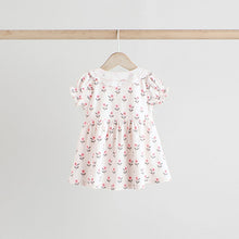 Load image into Gallery viewer, Pink/ White Floral Jersey Baby Dresses 2 Pack