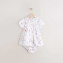 Load image into Gallery viewer, White/Pink Fairy Baby Woven Dress and Bloomer Knickers Set (0mths-18mth)