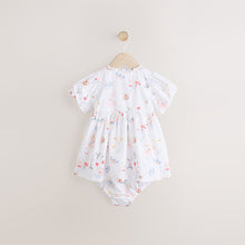 Load image into Gallery viewer, White/Pink Fairy Baby Woven Dress and Bloomer Knickers Set (0mths-18mth)