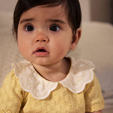 Load image into Gallery viewer, Yellow Embroidered Collar 100% Cotton Knitted Baby Top and Shorts Set (0mths-18mth)
