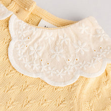 Load image into Gallery viewer, Yellow Embroidered Collar 100% Cotton Knitted Baby Top and Shorts Set (0mths-18mth)