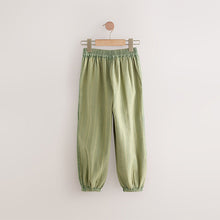 Load image into Gallery viewer, Khaki Green 100% Cotton Pull on Barrel Trousers (3-12yrs)