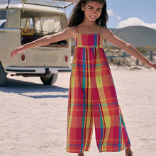 Load image into Gallery viewer, Bright Check Wide Leg Playsuit (3-12yrs)