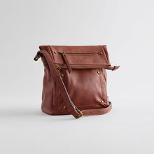 Load image into Gallery viewer, Tan Brown Washed Messenger Bag