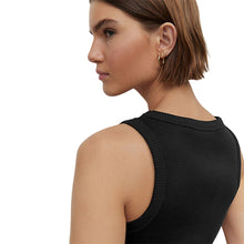 Load image into Gallery viewer, Black Ribbed Racer Tank Vest Sleeveless Top