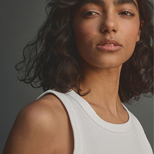 Load image into Gallery viewer, White Ribbed Racer Tank Vest Sleeveless Top