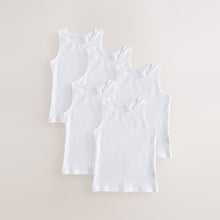 Load image into Gallery viewer, White 5 Pack Lace Trim Vest (1.5-12yrs)