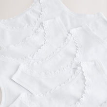 Load image into Gallery viewer, White 5 Pack Lace Trim Vest (1.5-12yrs)