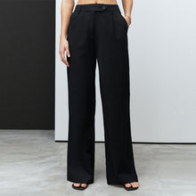 Load image into Gallery viewer, Black Stay Smart Wide Leg Linen Rich Trousers