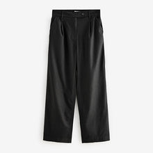 Load image into Gallery viewer, Black Stay Smart Wide Leg Linen Rich Trousers