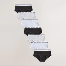 Load image into Gallery viewer, Black/Grey/White Hipsters 7 Pack (2-12yrs)