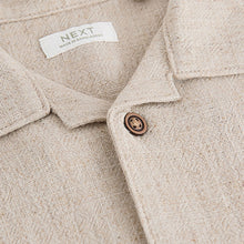 Load image into Gallery viewer, Neutral Plain Short Sleeves Linen Blend Revere Collar Shirt (3mths-6yrs)
