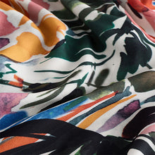 Load image into Gallery viewer, Green/Multicoloured Palm Print Boho Tie Waist Long Sleeve Mini Shirt Dress