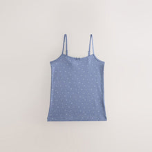 Load image into Gallery viewer, Blue Strappy Printed Cami Vests 3 Pack (1.5-10yrs)