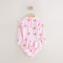 Load image into Gallery viewer, Pink Strawberry Sunsafe Swim Set (6mths-6yrs)