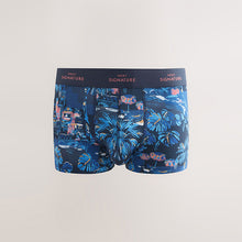 Load image into Gallery viewer, Blue Pink Palm Print Motionflex Signature Hipster Boxers
