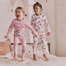 Load image into Gallery viewer, Pink Bluey Long Sleeved Snuggle 100% Cotton Pyjamas 2 Pack (12mths-7yrs)