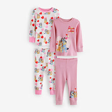Load image into Gallery viewer, Pink Bluey Long Sleeved Snuggle 100% Cotton Pyjamas 2 Pack (12mths-7yrs)