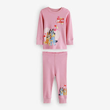 Load image into Gallery viewer, Pink Bluey Long Sleeved Snuggle 100% Cotton Pyjamas 2 Pack (12mths-7yrs)