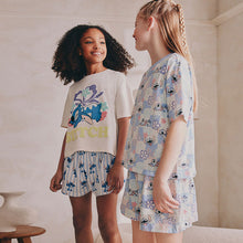 Load image into Gallery viewer, Blue/Ecru Lilo and Stitch Short Pyjamas 2 Pack (3-12yrs)