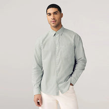 Load image into Gallery viewer, Green Stripe Long Sleeve Oxford 100% Cotton Shirt