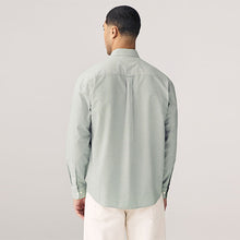 Load image into Gallery viewer, Green Stripe Long Sleeve Oxford 100% Cotton Shirt