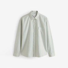 Load image into Gallery viewer, Green Stripe Long Sleeve Oxford 100% Cotton Shirt