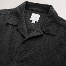 Load image into Gallery viewer, Black Short Sleeve Textured Waffle 100% Cotton Shirt