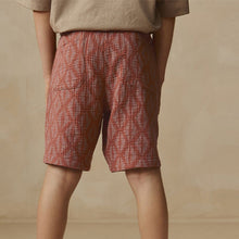 Load image into Gallery viewer, Rust Brown Abstract Textured Pull-On Shorts (3-12yrs)