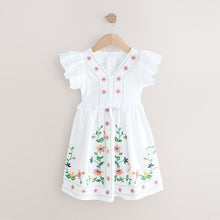Load image into Gallery viewer, White Embroidered Summer Dress (3-12yrs)