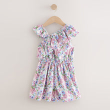 Load image into Gallery viewer, Pink Ditsy Frill Shoulder Playsuit (3-12yrs)