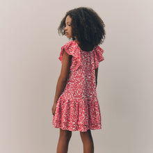 Load image into Gallery viewer, Red Paisley Frill Summer Dress (3-12yrs)