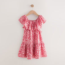 Load image into Gallery viewer, Red Paisley Frill Summer Dress (3-12yrs)