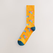 Load image into Gallery viewer, Bright Red/Blue/Orange Dinosaur Pattern Socks 8 Pack