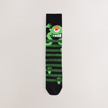Load image into Gallery viewer, Green/Black Monster Pattern Socks 5 Pack