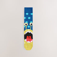 Load image into Gallery viewer, Green/Black Monster Pattern Socks 5 Pack